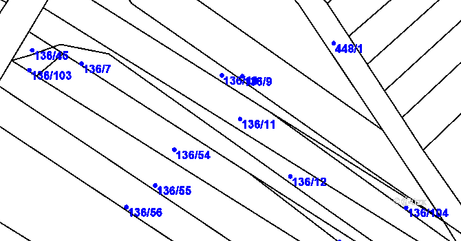 Parcela st. 136/11 v KÚ Vysoká u Jevíčka, Katastrální mapa