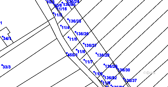 Parcela st. 136/27 v KÚ Vysoká u Jevíčka, Katastrální mapa