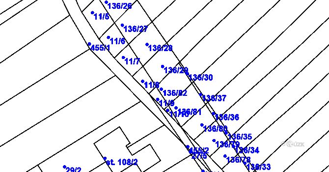 Parcela st. 136/30 v KÚ Vysoká u Jevíčka, Katastrální mapa