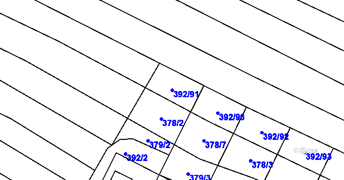 Parcela st. 392/91 v KÚ Vysoká u Jevíčka, Katastrální mapa