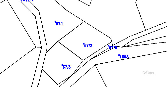 Parcela st. 57/2 v KÚ Pitárné, Katastrální mapa
