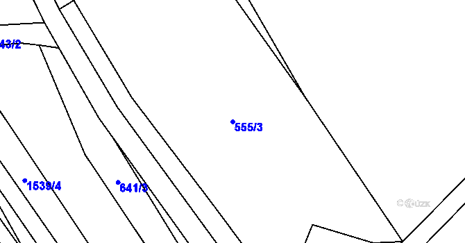 Parcela st. 555/3 v KÚ Pitárné, Katastrální mapa