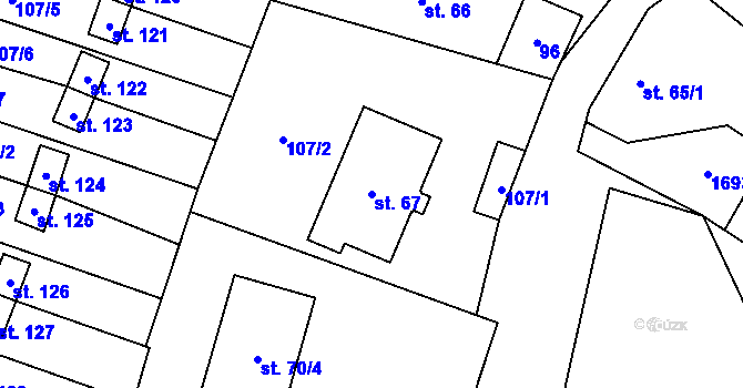 Parcela st. 67 v KÚ Vysoká ve Slezsku, Katastrální mapa