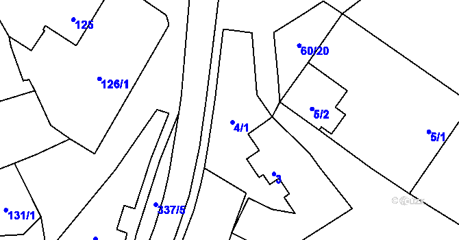 Parcela st. 4 v KÚ Vysoká u Hustopečí nad Bečvou, Katastrální mapa