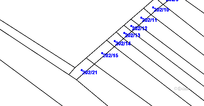 Parcela st. 202/15 v KÚ Vysoká u Hustopečí nad Bečvou, Katastrální mapa