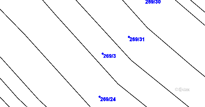 Parcela st. 269/3 v KÚ Vysoká u Hustopečí nad Bečvou, Katastrální mapa