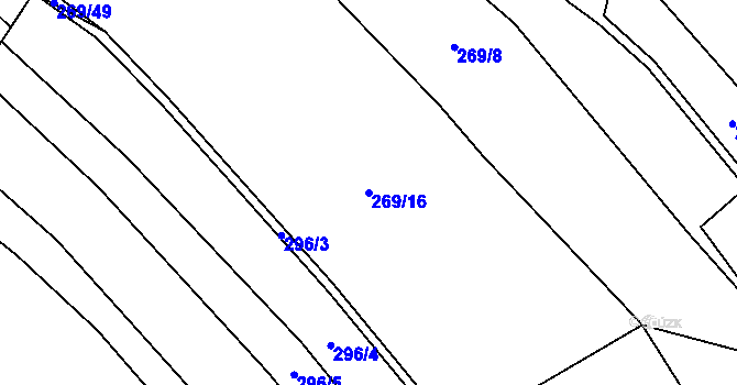 Parcela st. 269/16 v KÚ Vysoká u Hustopečí nad Bečvou, Katastrální mapa