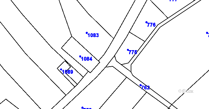 Parcela st. 711/1 v KÚ Vysoká u Valašského Meziříčí, Katastrální mapa