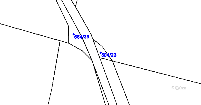 Parcela st. 584/23 v KÚ Radouň, Katastrální mapa