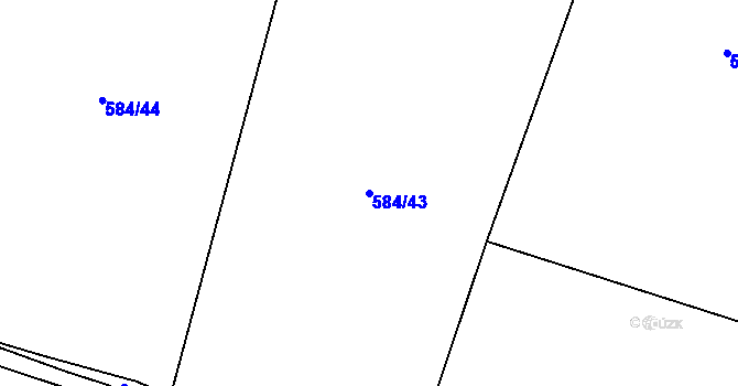 Parcela st. 584/43 v KÚ Radouň, Katastrální mapa