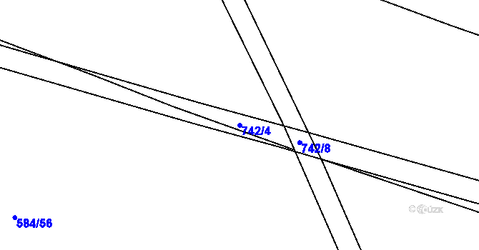 Parcela st. 742/4 v KÚ Radouň, Katastrální mapa