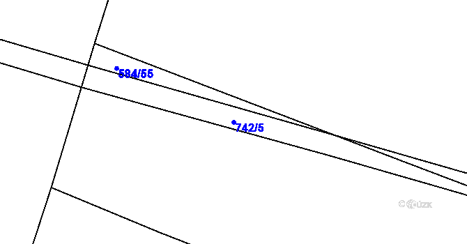 Parcela st. 742/5 v KÚ Radouň, Katastrální mapa