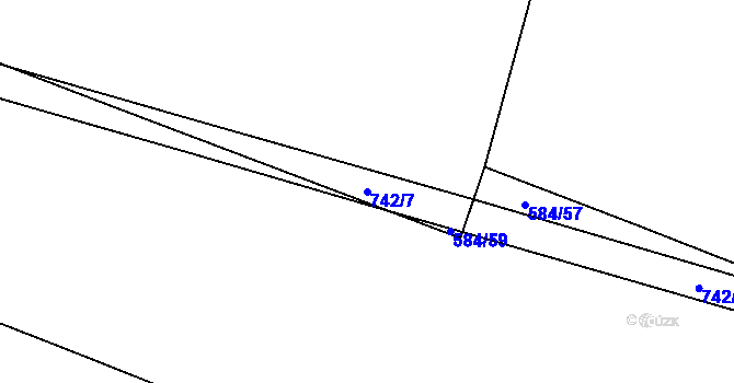 Parcela st. 742/7 v KÚ Radouň, Katastrální mapa