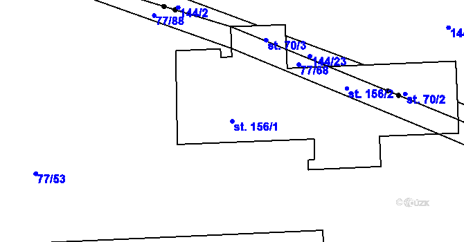 Parcela st. 156/1 v KÚ Vysoká Libeň, Katastrální mapa