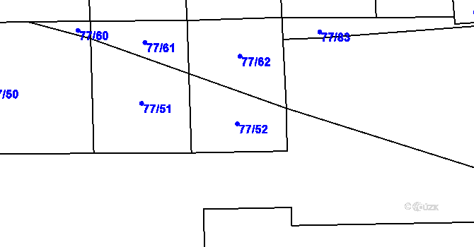 Parcela st. 77/52 v KÚ Vysoká Libeň, Katastrální mapa