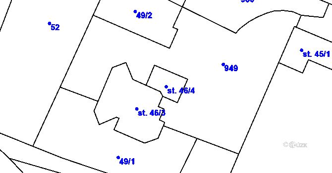 Parcela st. 46/4 v KÚ Vysoká Libeň, Katastrální mapa