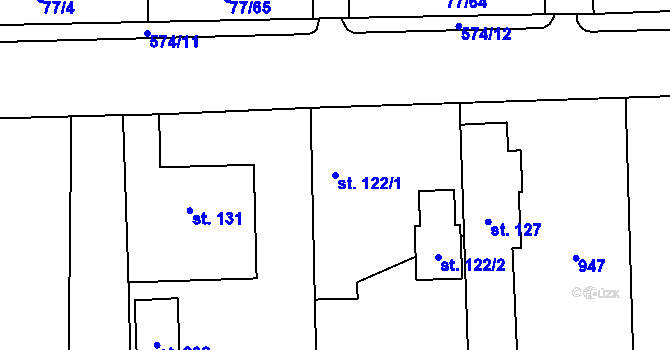 Parcela st. 122/1 v KÚ Vysoká Libeň, Katastrální mapa