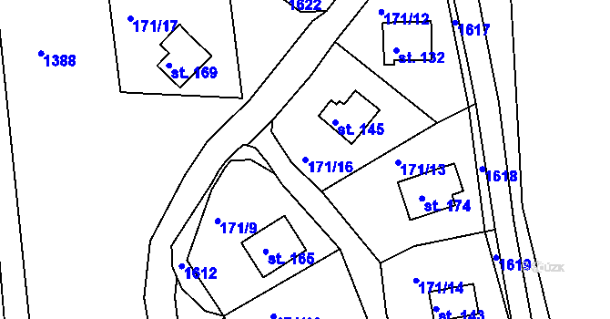 Parcela st. 171/16 v KÚ Vysoká Libyně, Katastrální mapa