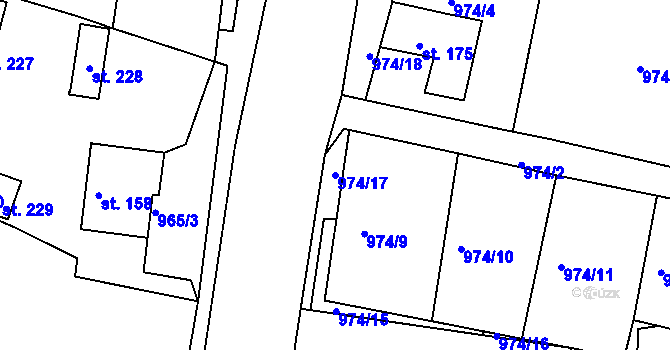 Parcela st. 974/17 v KÚ Vysoká Libyně, Katastrální mapa