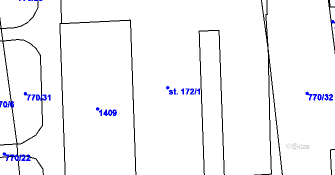 Parcela st. 172/1 v KÚ Vysoká nad Labem, Katastrální mapa