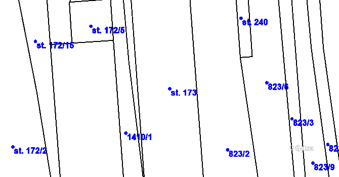 Parcela st. 173 v KÚ Vysoká nad Labem, Katastrální mapa