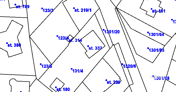 Parcela st. 337 v KÚ Vysoká nad Labem, Katastrální mapa