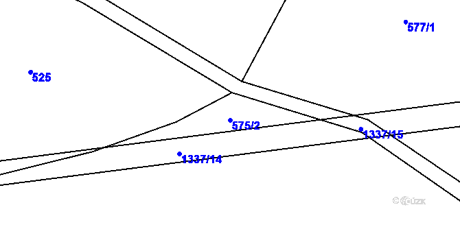 Parcela st. 575/2 v KÚ Vysoká nad Labem, Katastrální mapa
