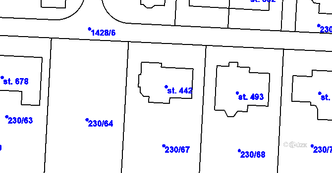 Parcela st. 442 v KÚ Vysoká nad Labem, Katastrální mapa