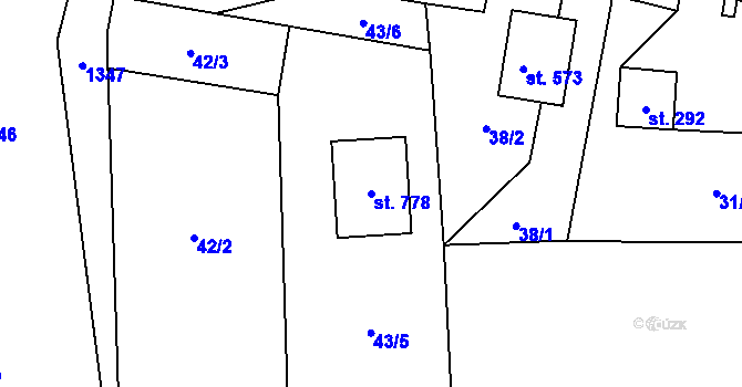 Parcela st. 778 v KÚ Vysoká nad Labem, Katastrální mapa