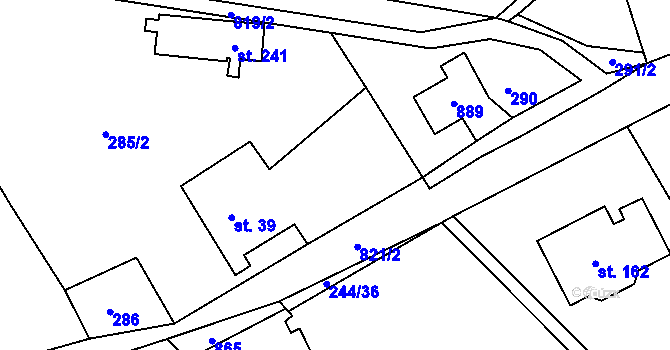 Parcela st. 38 v KÚ Drmaly, Katastrální mapa
