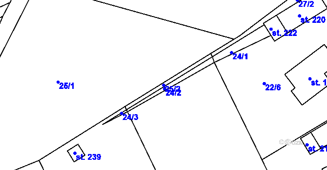 Parcela st. 25/2 v KÚ Drmaly, Katastrální mapa