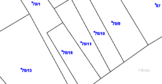 Parcela st. 70/11 v KÚ Drmaly, Katastrální mapa