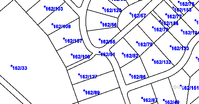 Parcela st. 162/51 v KÚ Drmaly, Katastrální mapa