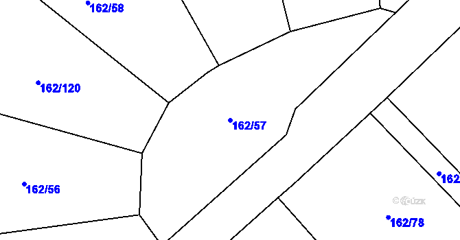 Parcela st. 162/57 v KÚ Drmaly, Katastrální mapa