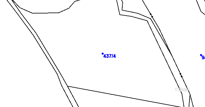 Parcela st. 437/4 v KÚ Drmaly, Katastrální mapa