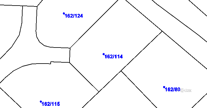 Parcela st. 162/114 v KÚ Drmaly, Katastrální mapa