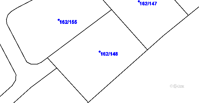 Parcela st. 162/148 v KÚ Drmaly, Katastrální mapa