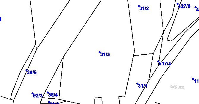 Parcela st. 31/3 v KÚ Podhůří u Vysoké Pece, Katastrální mapa
