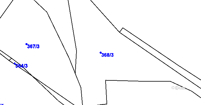 Parcela st. 368/3 v KÚ Podhůří u Vysoké Pece, Katastrální mapa