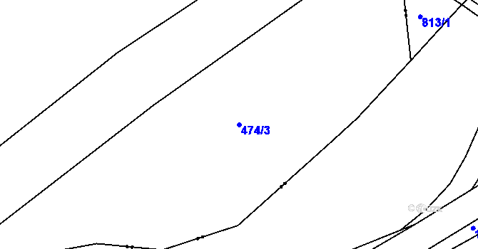 Parcela st. 474/3 v KÚ Podhůří u Vysoké Pece, Katastrální mapa