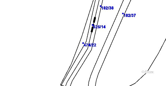 Parcela st. 474/22 v KÚ Podhůří u Vysoké Pece, Katastrální mapa