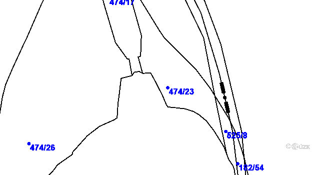Parcela st. 474/23 v KÚ Podhůří u Vysoké Pece, Katastrální mapa