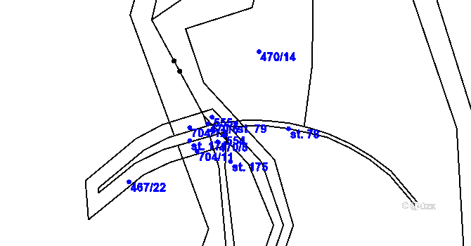 Parcela st. 79 v KÚ Podhůří u Vysoké Pece, Katastrální mapa
