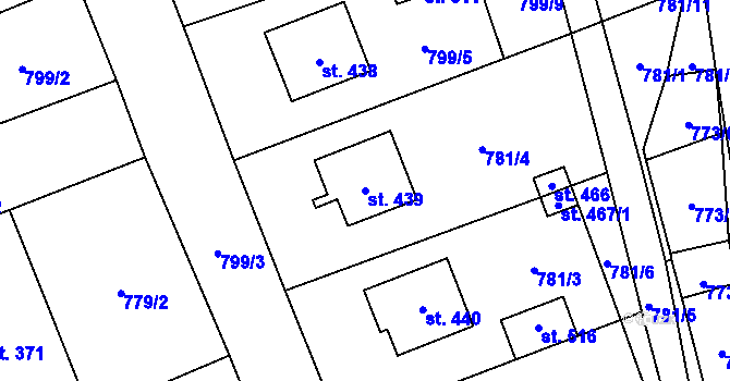 Parcela st. 439 v KÚ Vysoká Pec, Katastrální mapa