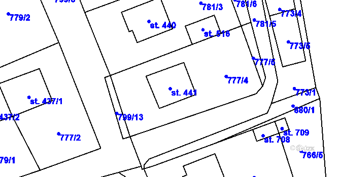 Parcela st. 441 v KÚ Vysoká Pec, Katastrální mapa