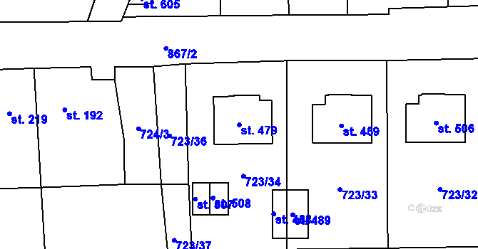 Parcela st. 479 v KÚ Vysoká Pec, Katastrální mapa