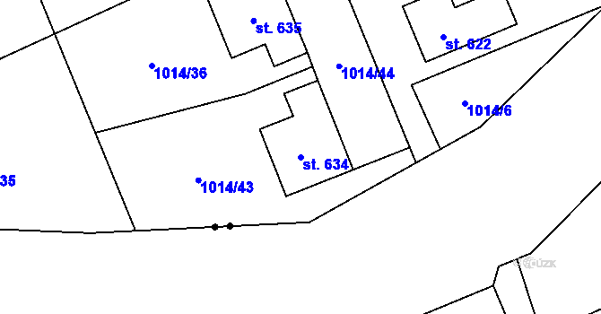 Parcela st. 634 v KÚ Vysoká Pec, Katastrální mapa