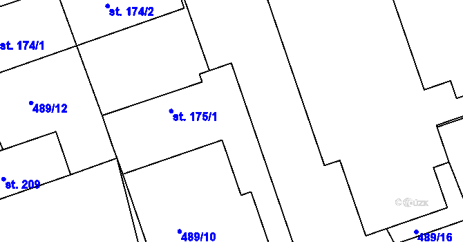 Parcela st. 175/2 v KÚ Vysoká Srbská, Katastrální mapa