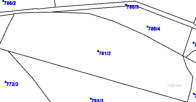 Parcela st. 781/2 v KÚ Vysoká Srbská, Katastrální mapa