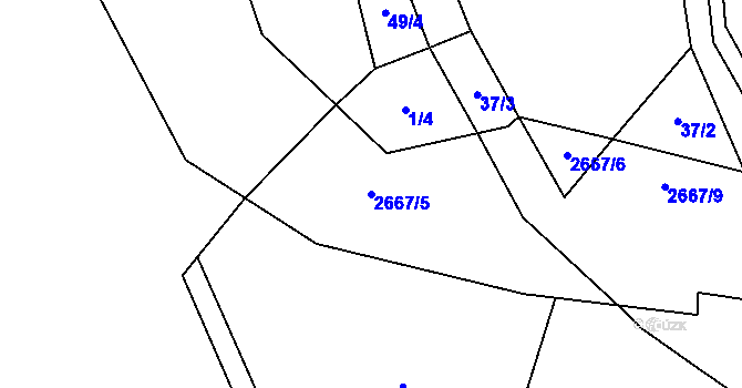 Parcela st. 2667/5 v KÚ Vysoká u Kosovy Hory, Katastrální mapa